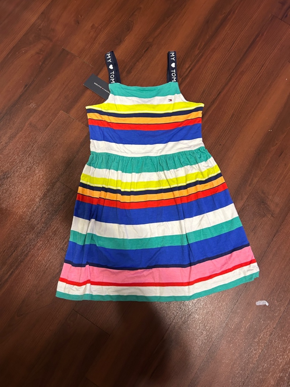 Tommy Hilfiger Girls' Rainbow Stripe Tank Dress 6
